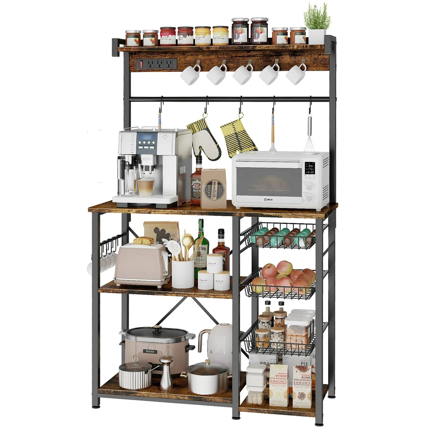 Large Bakers Rack with Power Outlets