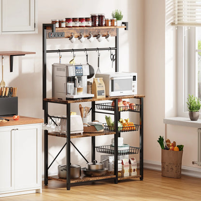 Large Bakers Rack with Power Outlets