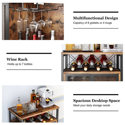 Wine Bar Cabinet, Coffee Bar Buffet Cabinet with Storage