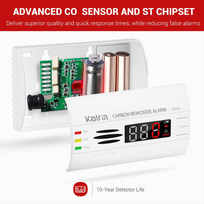 Carbon Monoxide Detector with 10 Year Life, UL2034 and EN 50291 Standard