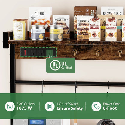 Large Bakers Rack with Power Outlets