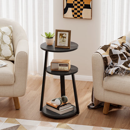 End Side Table, 3-Tier Coffee Table Nightstand for Home