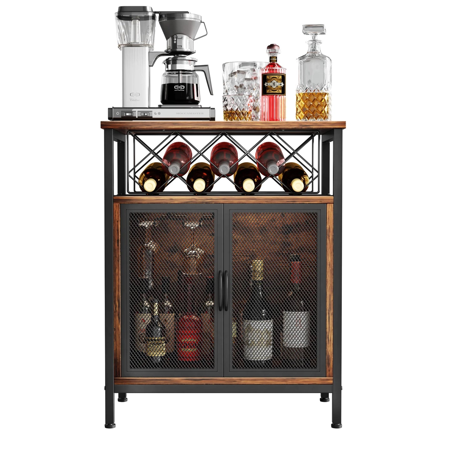 Wine Bar Cabinet, Coffee Bar Buffet Cabinet with Storage