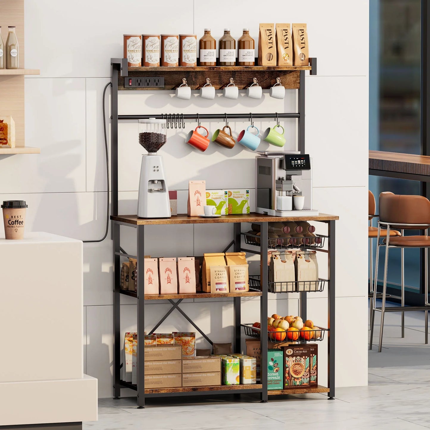 Large Bakers Rack with Power Outlets