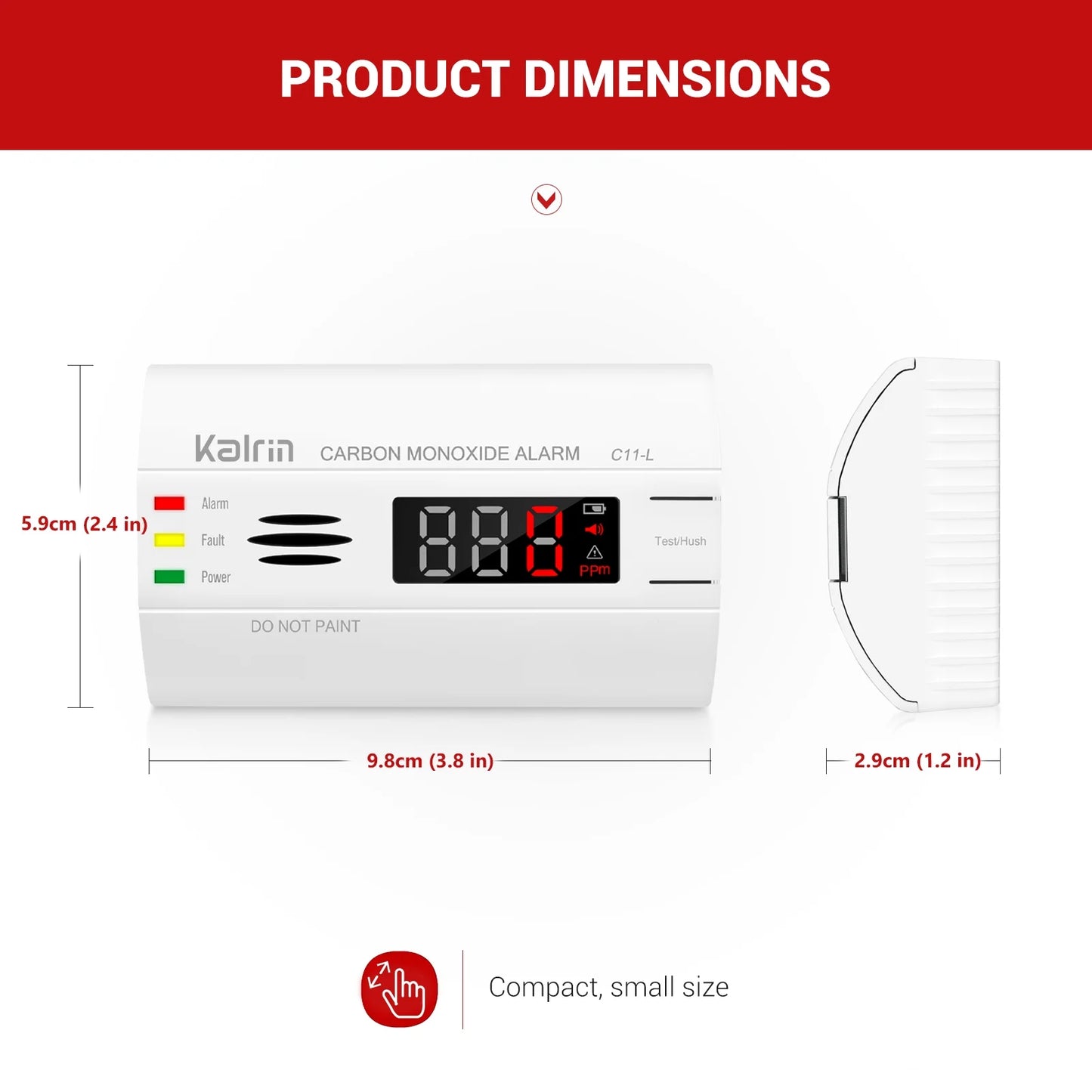 Carbon Monoxide Detector with 10 Year Life, UL2034 and EN 50291 Standard