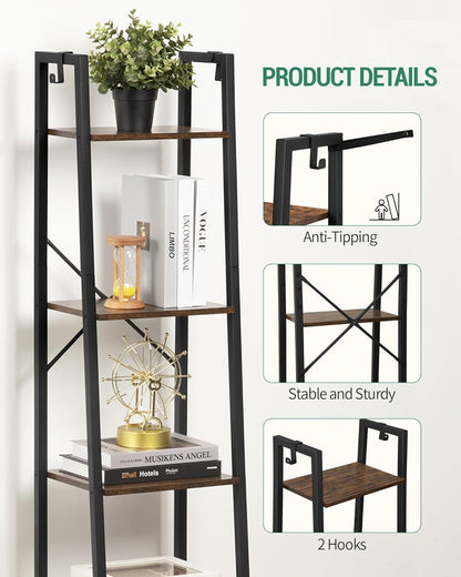 Ladder Shelf, Bookshelf Bookcase, Freestanding Corner Storage Shelve